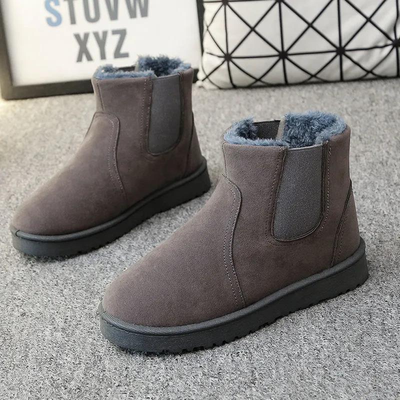 Autumn and Winter Women's Shoes Frosted Retro Round Toe Flat Ankle Boots Martin Boots Elastic Muzzle Feet Lazy Boots