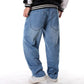 Plus Size Jeans Blue Loose Casual Denim Pants Streetwear Skateboard Baggy Jean Trousers Straight Hip Hop Men Denim Pants