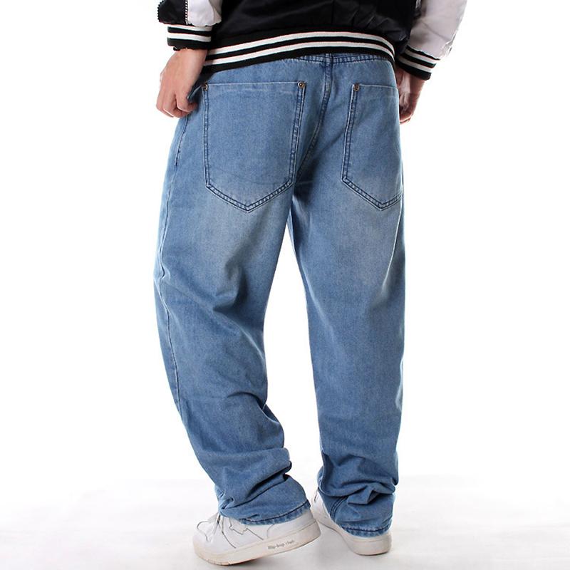 Plus Size Jeans Blue Loose Casual Denim Pants Streetwear Skateboard Baggy Jean Trousers Straight Hip Hop Men Denim Pants