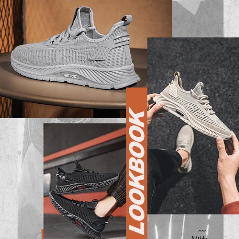 Summer Men's Shoes Trendy Mesh Fly Woven Thin Breathable Net Shoes Men's Casual Sports Shoes