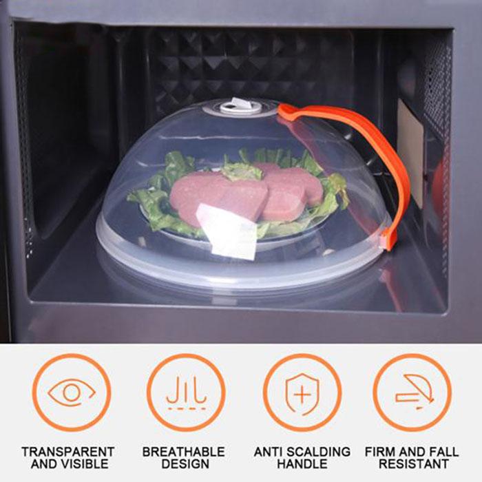 Microwave Splash Guard Professional Microwave Food Anti-Spray Cover, Heat Resistant Lid With Handle