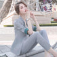 Spring Temperament Single-breasted Suit Two-piece Professional Wear Age-reducing Temperament Casual Solid Color Suit Women