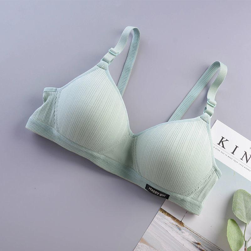 Cotton Underwear Women No Steel Ring Ab Cup Bra Small Size Thin Section Gather Anti-sagging Fabric Light and Breathable