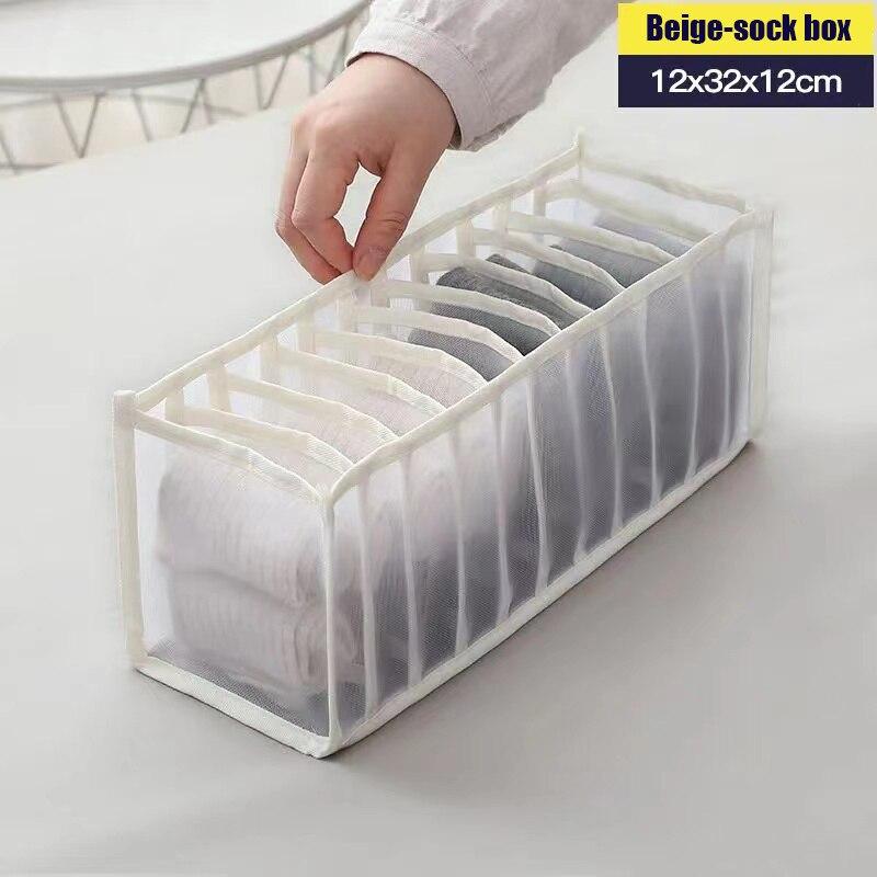 Underwear Storage Organizer for Clothes Separated Socks Shorts Bra Storage Boxes Dormitory Closet Organizer Drawer Washable