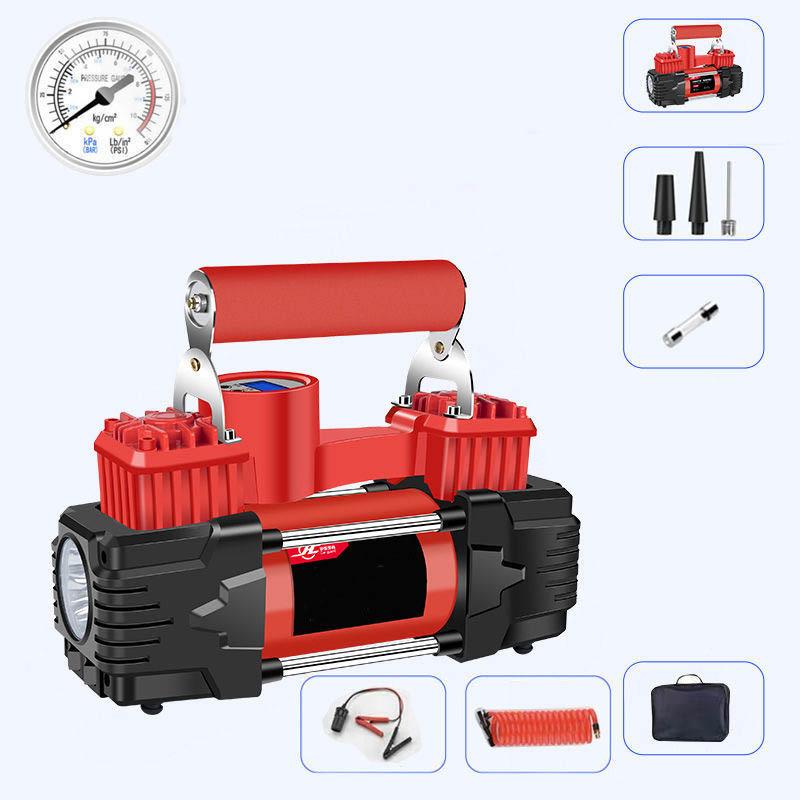 Car Inflatable Pump Double-cylinder High Power 12V Car Portable Air Pump Tire Electric High Pressure Pump