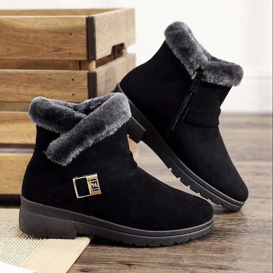 Women Winter Waterproof Anti Slip Mother Shoes Warm Fur Comfortable Ankle Boots