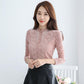 Fashion Trend Ladies Lace Sweater Autumn and Winter Slim Sexy Plus Velvet Thick Warm Blouse