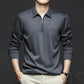 Spring Men's Cotton Zipper Polo Shirt Lapel Long Sleeve T-Shirt Men's Long Sleeves Solid Color Business Casual Top High Quality Shitt