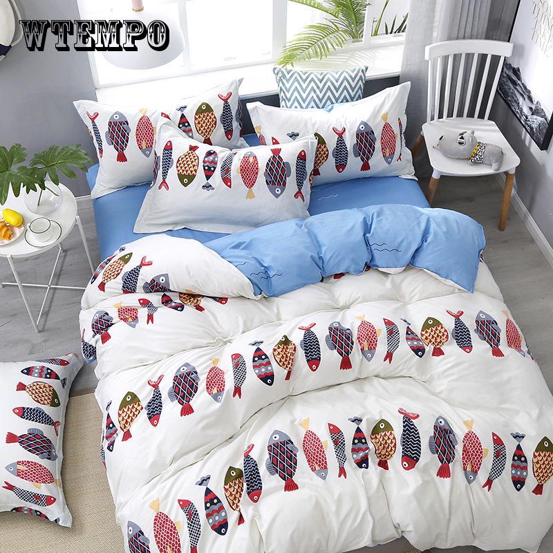 4pcs Bedding Sets  Bedclothes Queen Size Bedding Sets Duvet Cover+Bed Sheet Pillowcases