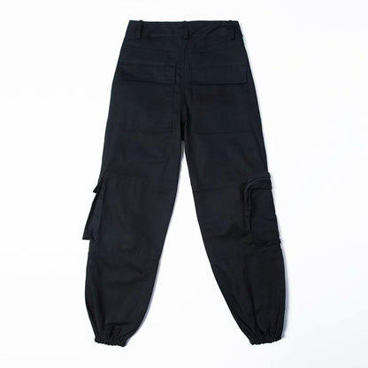 Baggy Womens Cargo Pants, Goth Trousers, Combat Pants, Gothic Clothing, Hip Hop High Waist Pocket Hip Hop Pants