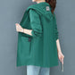 Double Layer Women Windbreaker Spring Autumn Short Coat Plus Size Hooded Collar Ladies Jacket