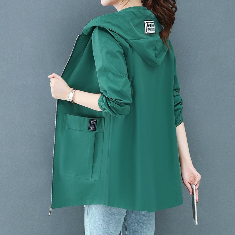 Double Layer Women Windbreaker Spring Autumn Short Coat Plus Size Hooded Collar Ladies Jacket
