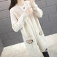 Mid-length Sweater Fashion Knit Cardigan Jacket for Spring and Autumn Simple Casual Women's Jacket