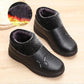 Women's Winter Warmth Velvet Leather Cotton Shoes Middle-aged Elderly Thick Shoes Oil-proof Waterproof Non-slip Mother's Booties High-top Cotton Shoes