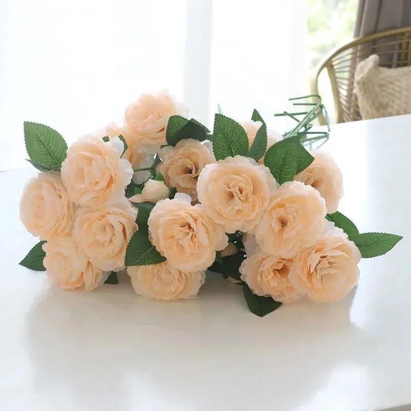 Simulation Peony Rose Bouquet Wedding Home Living Room Decoration Tea Table Fake Flower Silk Flower Flower Arrangement