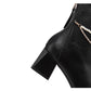 Chelsea Boots Women Short Boots Square Toe Spring and Autumn Thick Heel Black Women's Shoes Leather Boots Single Boots