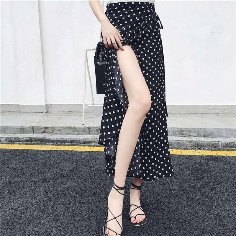 Sunscreen Beach Skirt Chiffon One Piece Skirt Thin Long Skirt Vacation Sunscreen Beach Skirt Female Summer Mid-length Lace-up Skirt
