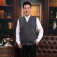 Spring and Autumn Middle-aged and Elderly Woolen Vest Men's Sleeveless Knitted Cardigan Spring and Autumn Thin Vest