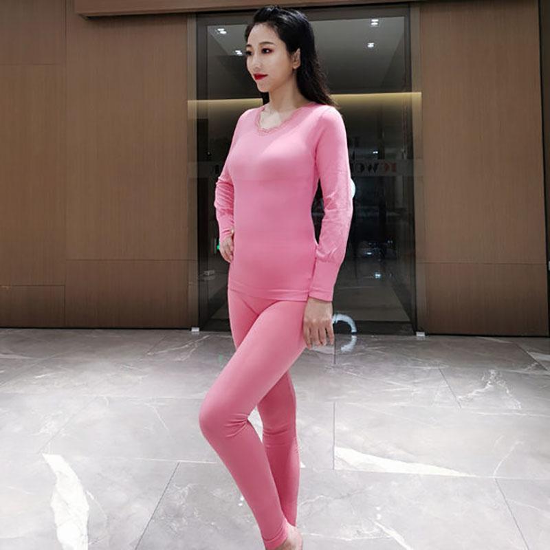 Winter Thin Thermal Underwear Body Sculpting, Sexy Base Round Neck Low Neck Thin Suit