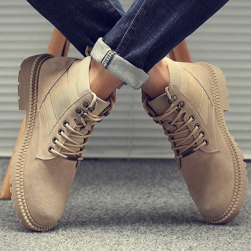Martin Boots Men's Boots Male Winter Plus Velvet Shoes Men's Snow Boots Combat Boots Military Boots