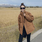 Small Short Down Padded Jacket Women Loose Haze Blue Padded Jacket Thickened Padded Jacket