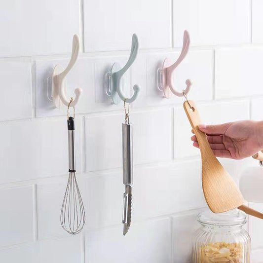 Perforation-free Coat Hook Wall-mounted Thickened Thickened Door Back Hook Bathroom Coat Rack Hook Bathroom Hooks