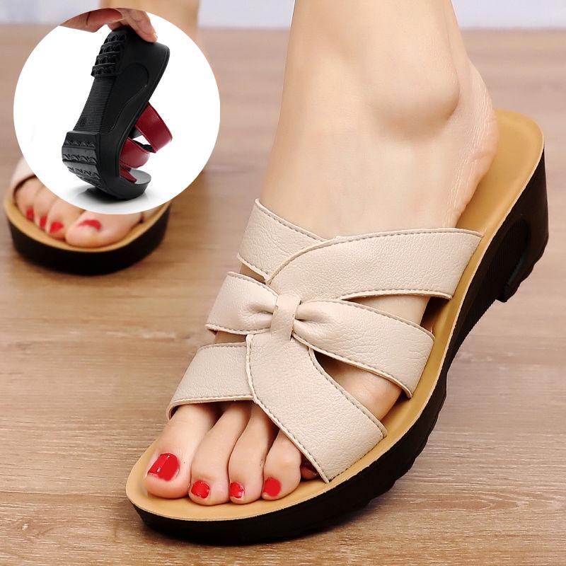 Summer Flip Flops Women Slippers Bow Platform Sandals Women Thick Bottom Wedges Slippers Casual Shoes