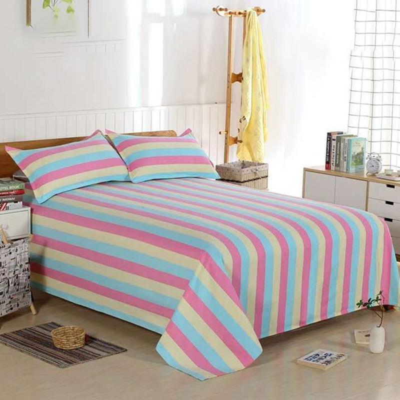 Bedding Three-piece Set Pure Cotton One-piece Bed Sheet Two Pillowcases Four Seasons Universal Naked Sleep Thick Cotton Washable