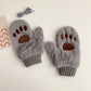 Winter Women's Cat's Claw Gloves Plus Velvet Padded Hanging Neck Gloves Cycling Windproof Mittens