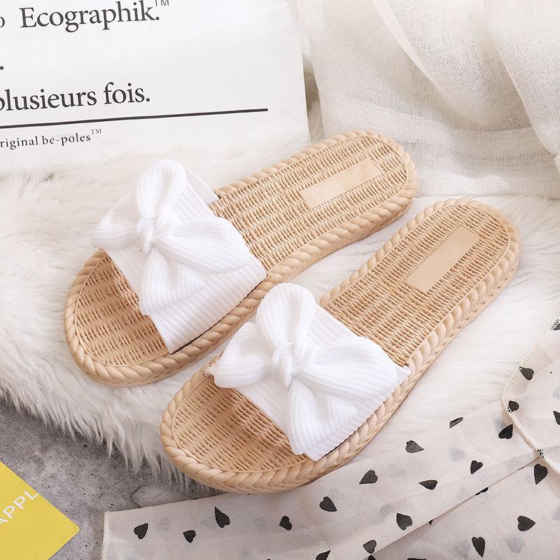 Slippers Women's Outer Wear Beach Slippers Korean Fashion All-match Sandals and Slippers Bow Slippers Non-slip Slippers