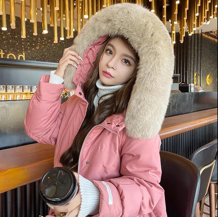 Down Jacket Ladies Winter Mid-length 90 White Duck Down Korean Thickened Net Red Jacket