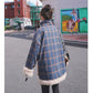 Plaid Lamb Wool Coat Girl Student Padded Overcoming Padded Coat