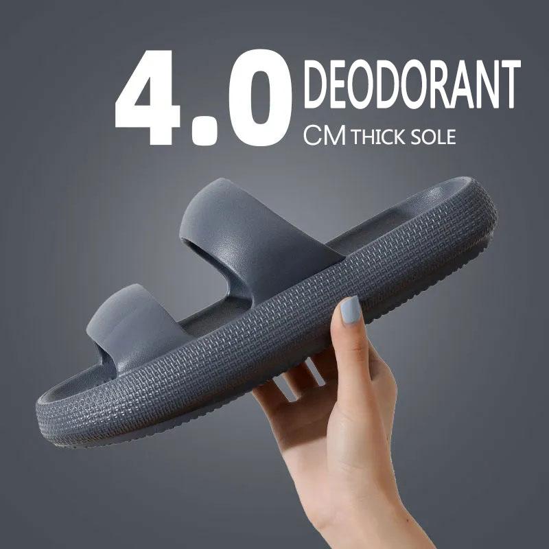 Unisex Slippers Women's Outer Wear Stepping on Shit Touching Flip-flops Bath Non-slip Thick Bottom Sandals Summer Men's Slippers