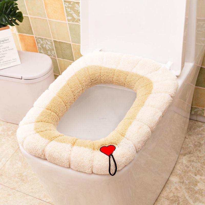 Extra-large Toilet Seat Household Toilet Seat Cushion Thickened Warmth Love Toilet Seat Cover Washable Toilet Seat Universal
