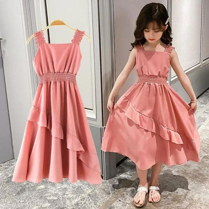 Girls' Summer Dresses Children's Dresses Summer Chiffon Sleeveless Girl Princess Dresses