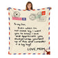 Flannel Throw Blanket Letter Printed 3D Letter Printing Envelope Blanket  Home Flannel Message Blanket