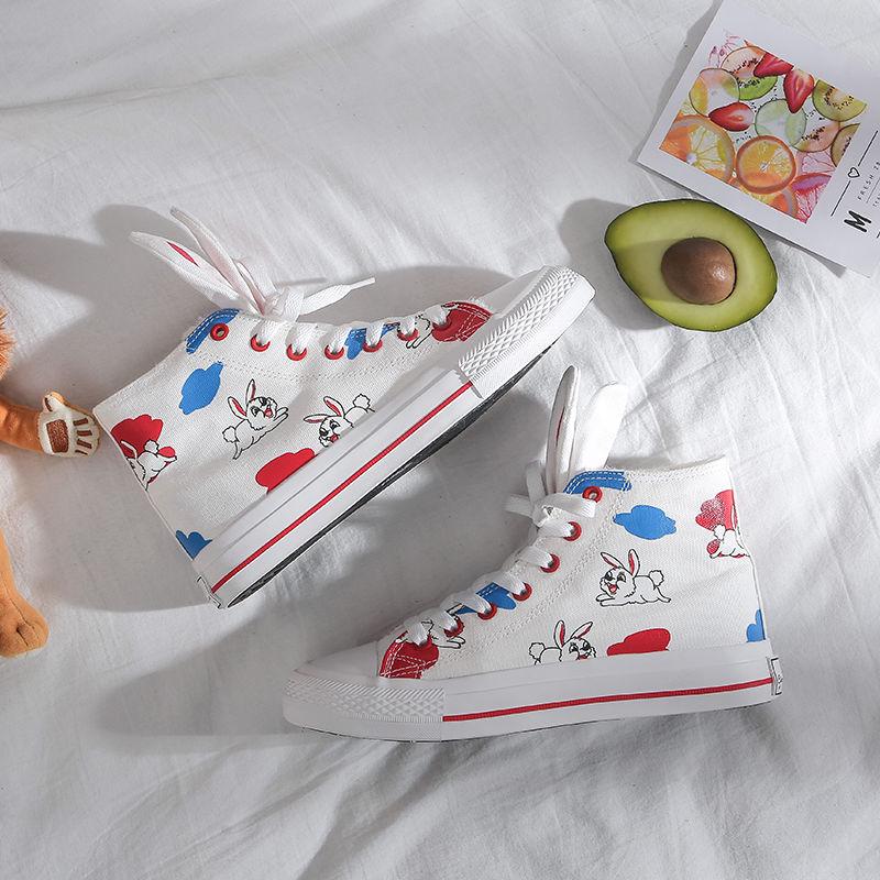 2020 Summer High-top Graffiti Canvas Shoes Female Students Korean Version of The Wild Tide Harajuku Style Ins Sneakers