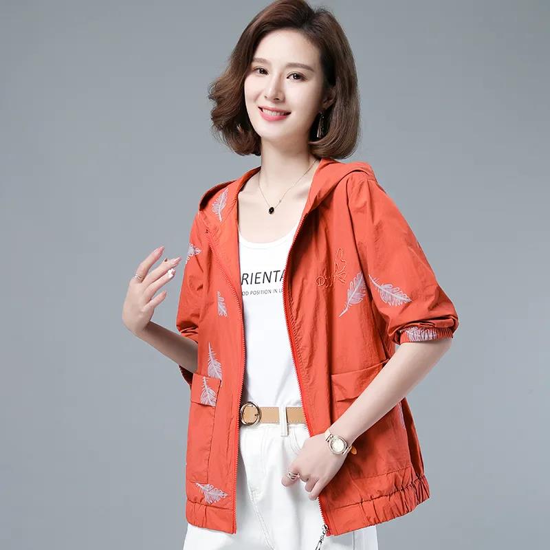 Spring Autumn Large Size 3XL Hooded Windbreaker Coats Women's Trench Coat 2021 New Thin Female Coat Casual Outerwear