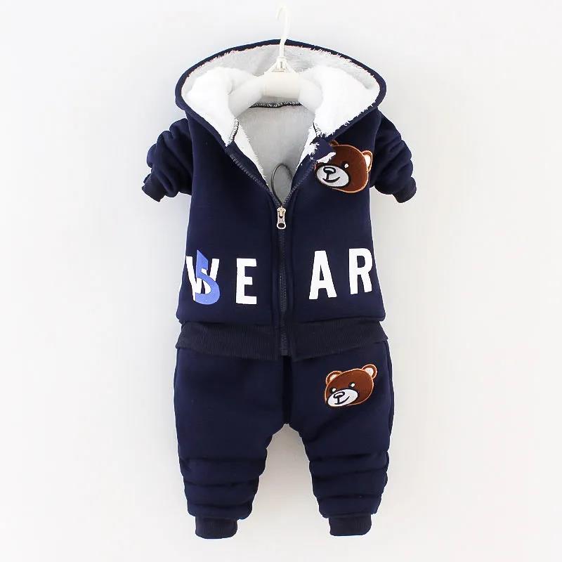 Gold Mink Velvet Bow Printing Children Plus Velvet Thick Solid Color Cute Suit Girl Baby Autumn and Winter Children's Hooded Suit Cotton Coat