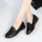 Solid Color Soft Leather Shoes Women's Scoop Shoes Flat Comfortable All-match Long Standing Not Tired Work Shoes Ladies Casual Leather Shoes