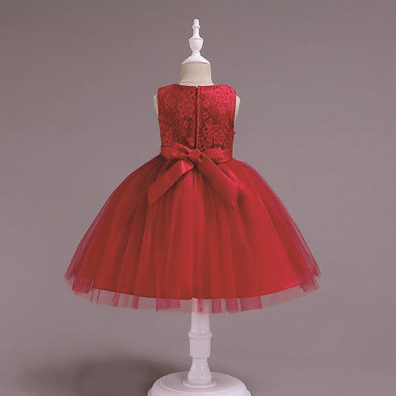 Girls Princess Dress Flower Girl Wedding Dress Children's Piano Performance Dress Net Gauze Tutu Dress