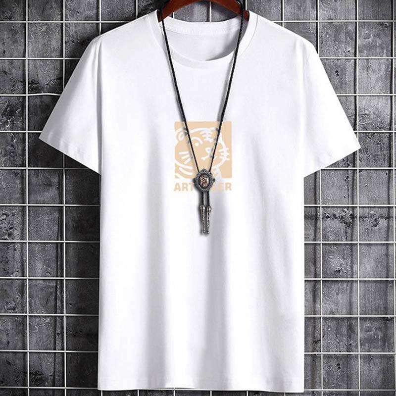 Short-sleeved T-shirt Men's Loose Cotton T-shirt Summer Fashion Brand Men's Half-sleeve Plus Size Men's Thin Print All-match Casual Shirt