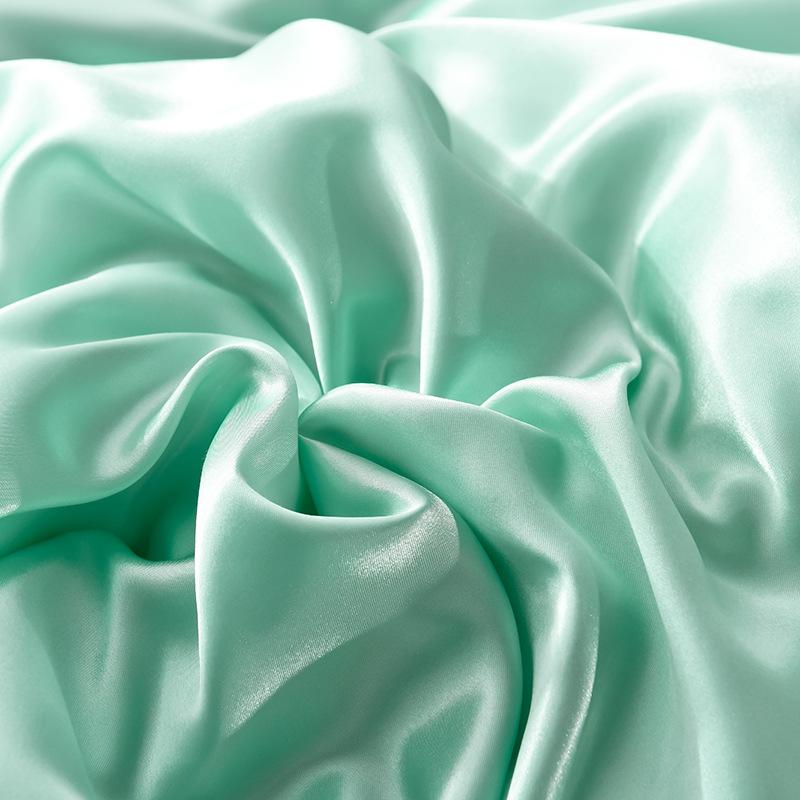 Washed Ice Silk Four-piece Set Pure Color Satin Silk Imitation Silk Bedding