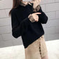 Autumn and Winter Knitted Sweater Loose Pullover Simple Jacket European and American Style Female Top