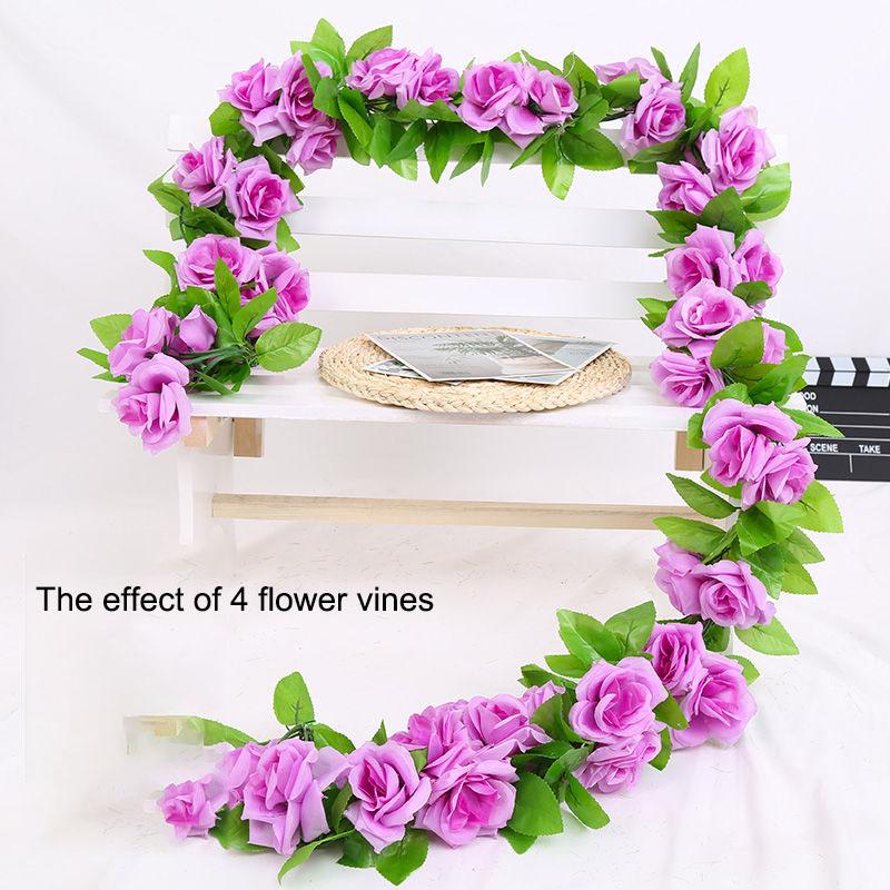 Simulation Rose Vines Fake Flowers Living Room Shelter Decoration Ceiling Vines Plastic Plants Twining