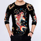 Men's long-sleeved T-shirt 3D printed casual T-shirt men's loose large size long-sleeved T-shirt