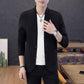 Autumn Jacket Men's Slim Knit Sweater Cardigan Fashion Jacket Men's Casual Handsome Outwear