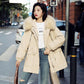 Winter Women's Mid-length Fashion Waist Coat Windbreaker Student Version Detachable Cotton Jacket