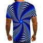 3D Swirl Print Shirt Summer Men T-shirt Personality Streetwear High Street Half Sleeve Tees Casual Breathable Pullover