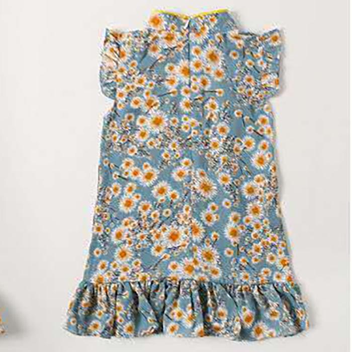 Children Dress Spring Summer Broken Flower Kids Clothing  Baby Girls Clothing Sleeveless Cheongsam Dress Girl